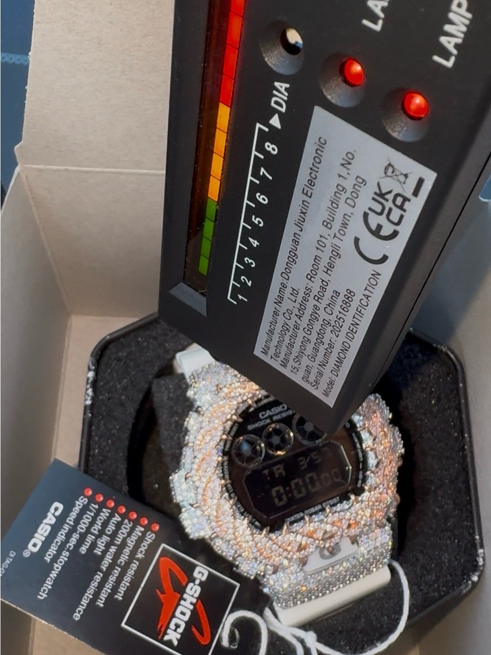 Casio G-Shock Silver and Rose Gold Glitter Digital Watch